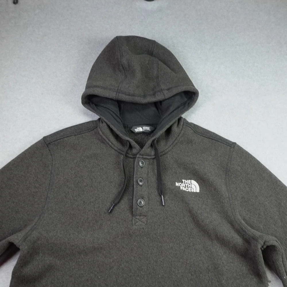 The North Face Sweater Mens Medium Gray Gordon Lyons Outdoor Henley Hoodie